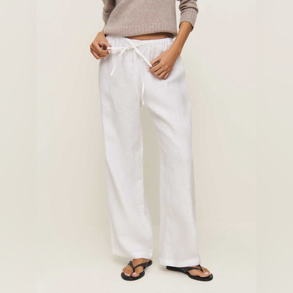 Reformation Olina Linen Pant White - Size S *BNWOT*